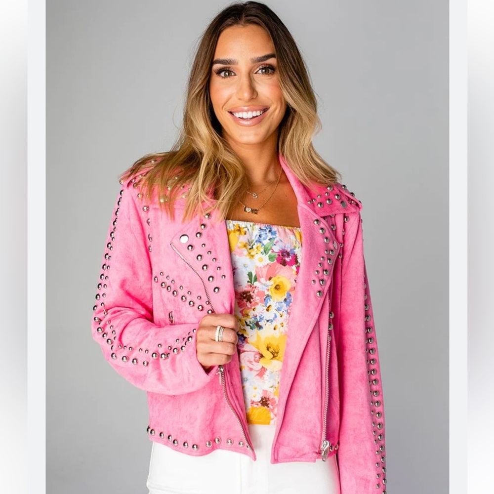 Buddy Love Hot pink studded jacket